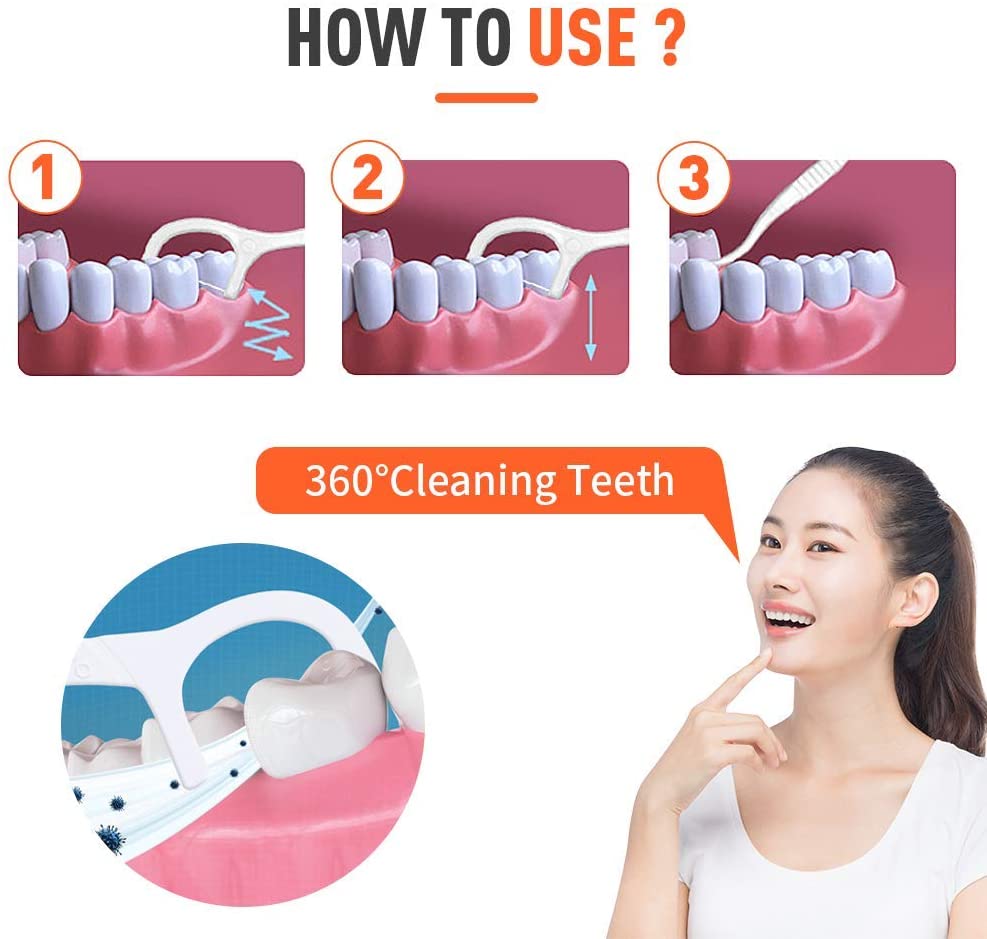 Y-Kelin Dental Floss Picks Toothpick Teeth Stick Tooth Oral Healthy Care 100/200/300 pcs/Packs Cleaning