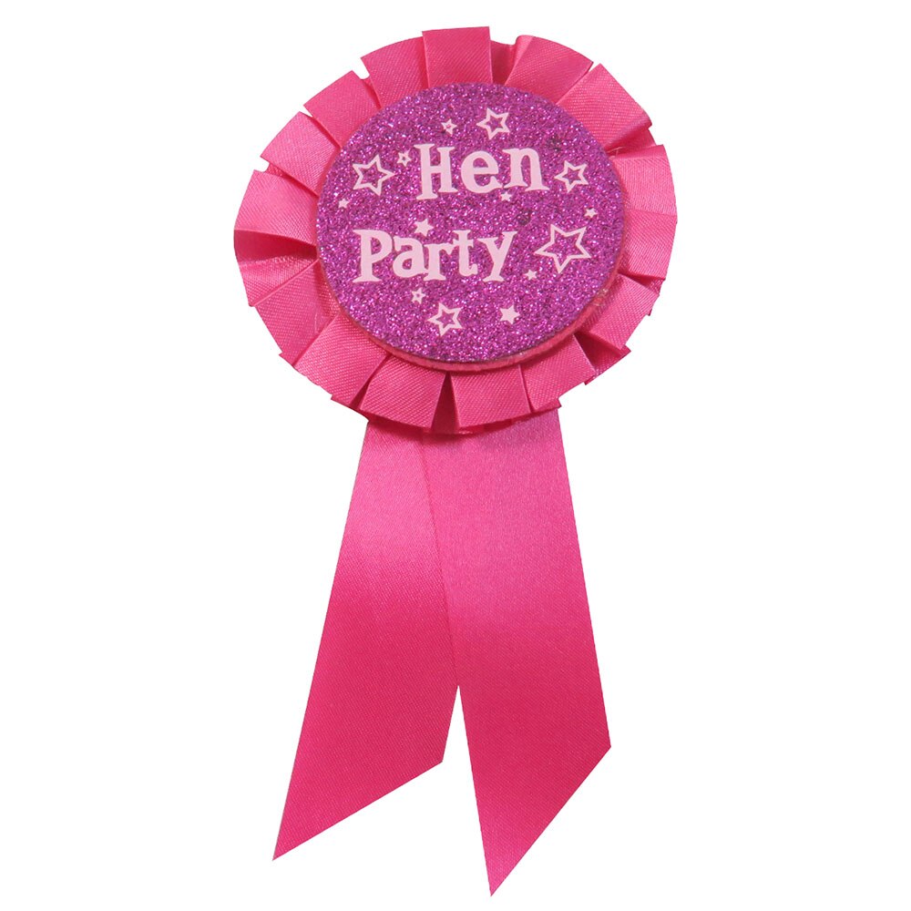 3pcs Pink ribbon badge pink glitter round button bachelorette party girl pin star bride to be hen party happy birthday 21 brooch: Hotpinkglitterhenp