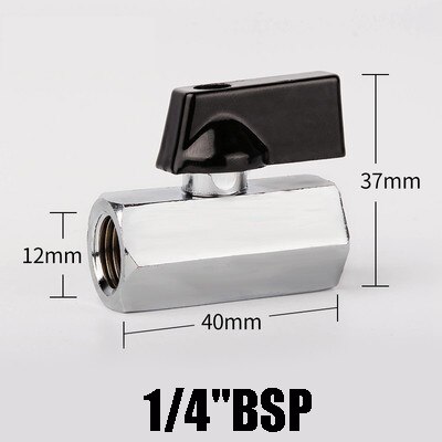 1/8" 1/4" 3/8" 1/2" Threaded Mini Brass Ball Valve BSP Male To Female Air Compressor Water Gas Oil Shut Off Valve: Male Male 02