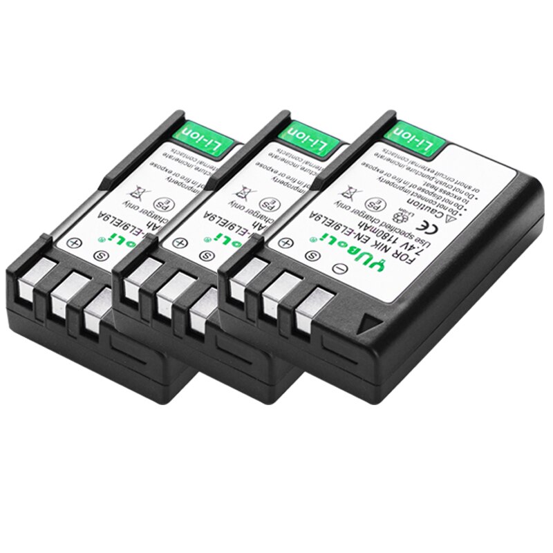 Batterie pour appareil photo Nikon, EN-EL9A EN-EL9, EL9, el9a, ENEL9, D40, D40X, D60, D3000, D5000, L15: 3battery