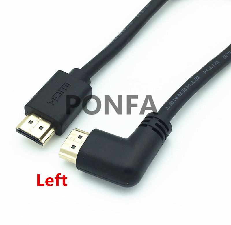 4K*2K 60HZ HDMI 2.0 A Male to HDMI v2.0 Up & Down & Left & Right Angled 90 degree Male HD extension Cable HDMI 2.0v angle cable: Left / 60cm