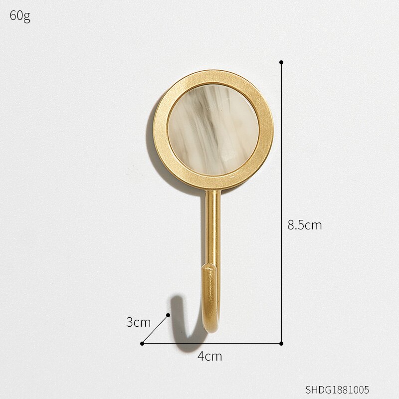 Nordic Home Decoration Accessories Brass Round Hook Living Room Wall Decoration Adhesive Hangers Key Hook Wall Hanger: E