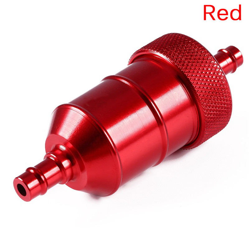 5 Color 8mm Petrol Gas Fuel Filter Cleaner For Motorcycle Pit Dirt Bike ATV Quad Inline Oil Gas Fuel Filter: Red