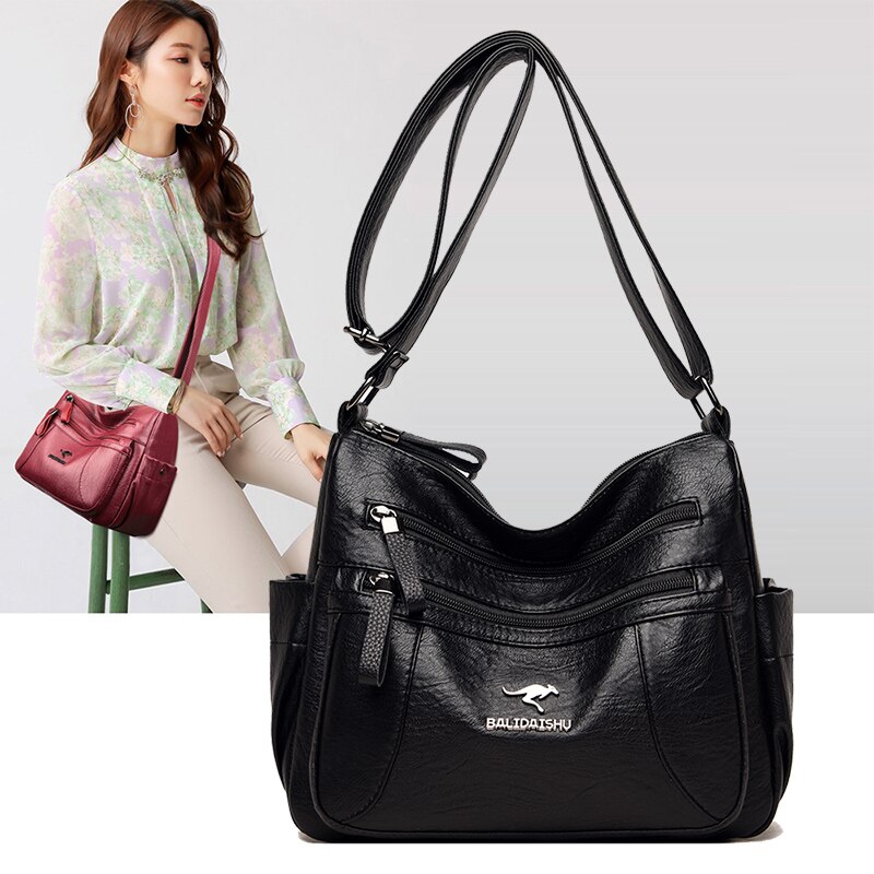 OLD TANG Winter Casual Pu Leather Solid Color Zipper Shoulder Bags for Women Autumn and Winter Brand Crossbody