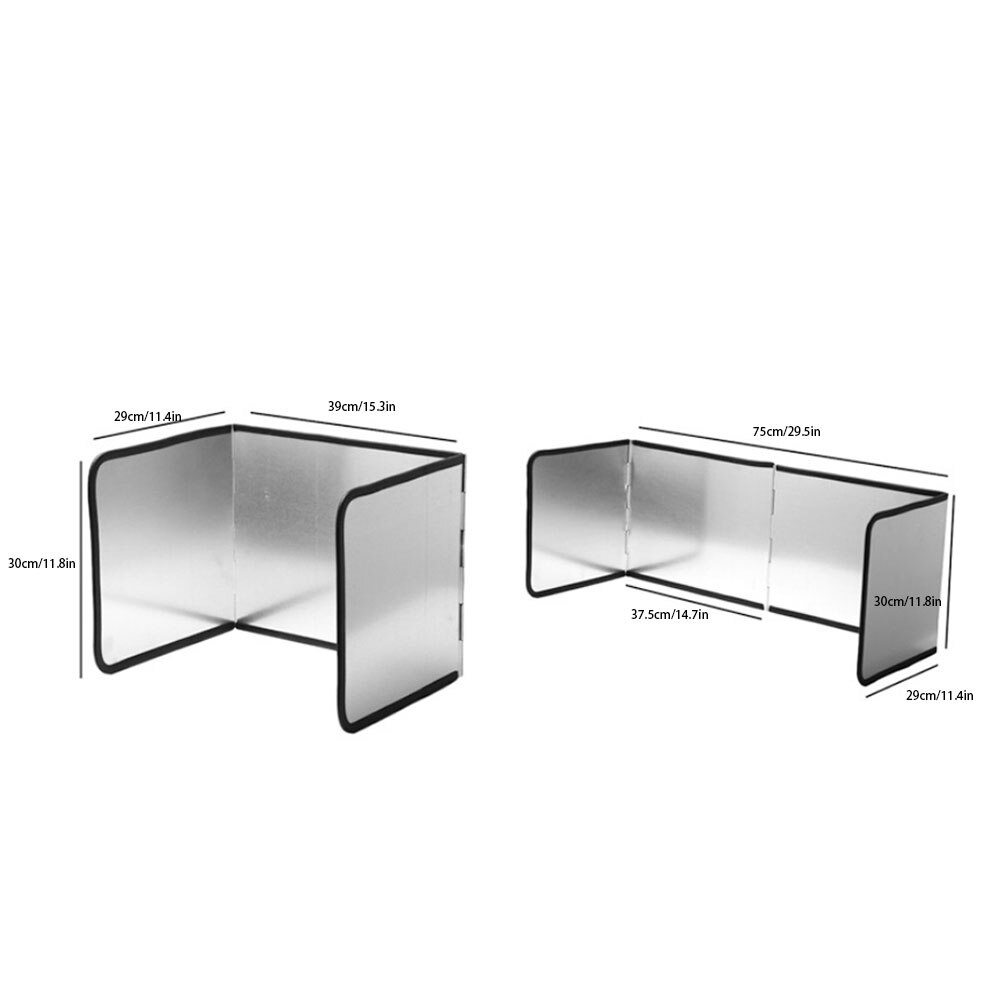 Oil Gas Stove Baffle Kitchen Anti Splatter Shield Guard Oil Anti-Splash Block 3-Sided Anti-Splashing Heat Insulation Two Size
