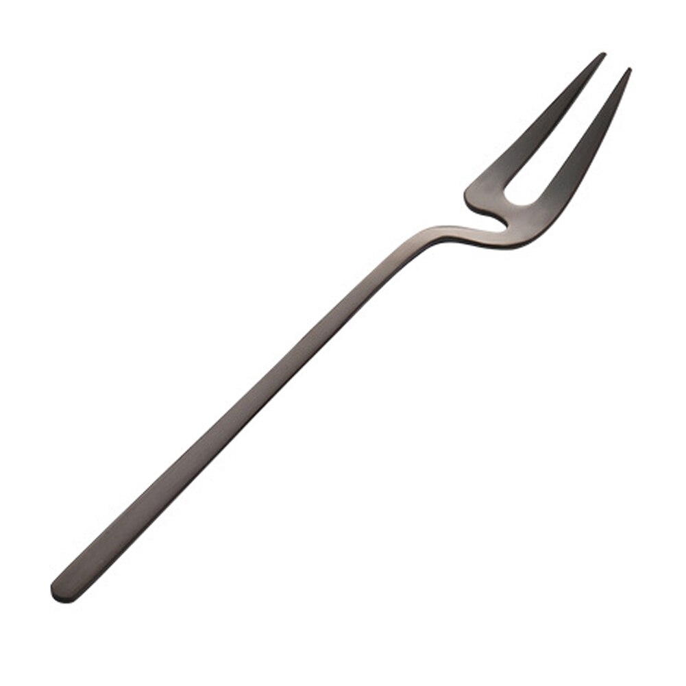 4 Pcs Stainless Steel Coffee Spoon Dessert Fork Long Handle Hanging Wall for Dessert Pizza Cake Steak P7Ding: Black Fork