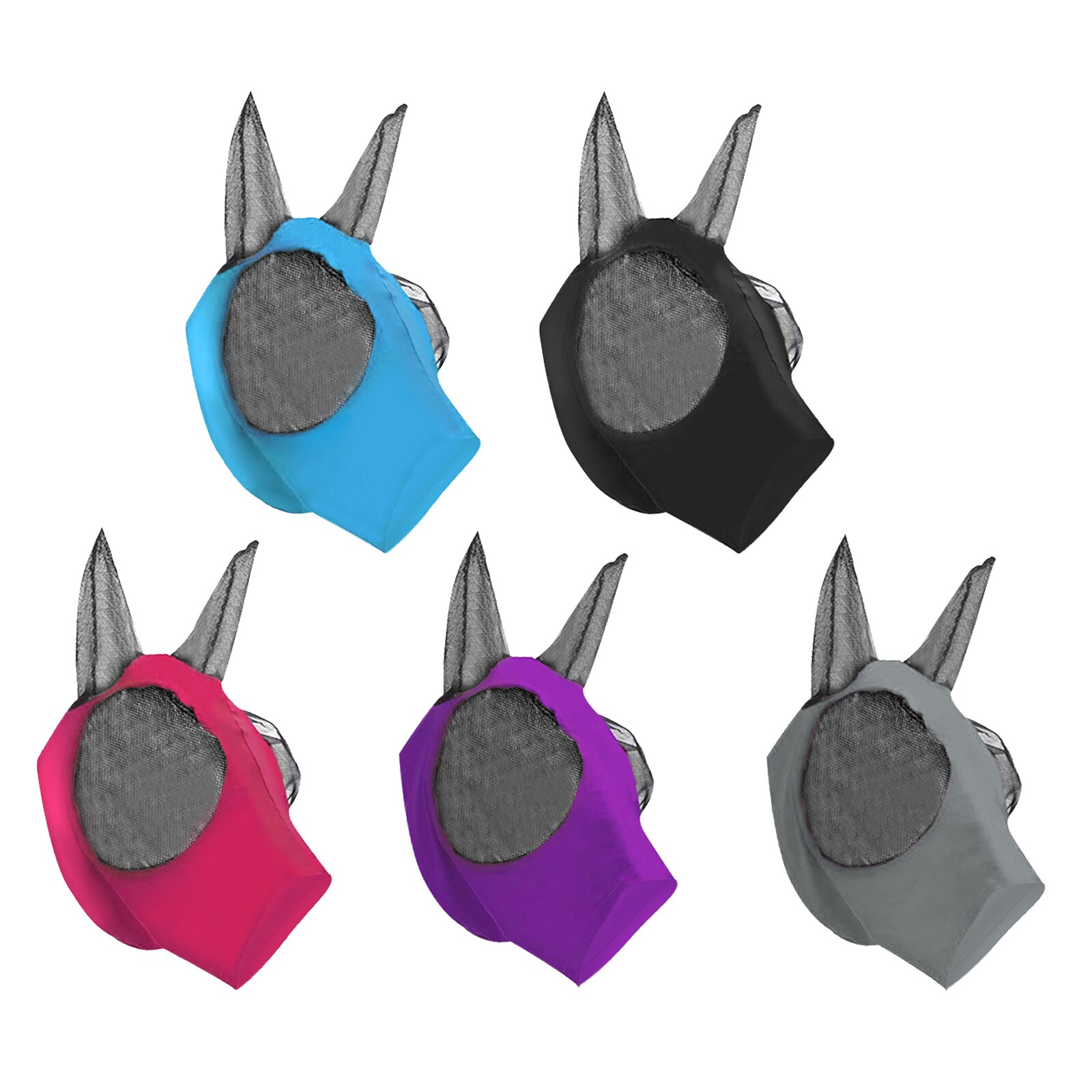 1pc Anti-Fly Mesh Equine Mask Horse Mask Stretch Bug Eye Horse Fly Mask with Covered Ears Horse Fly Mask Long Nose with Ears