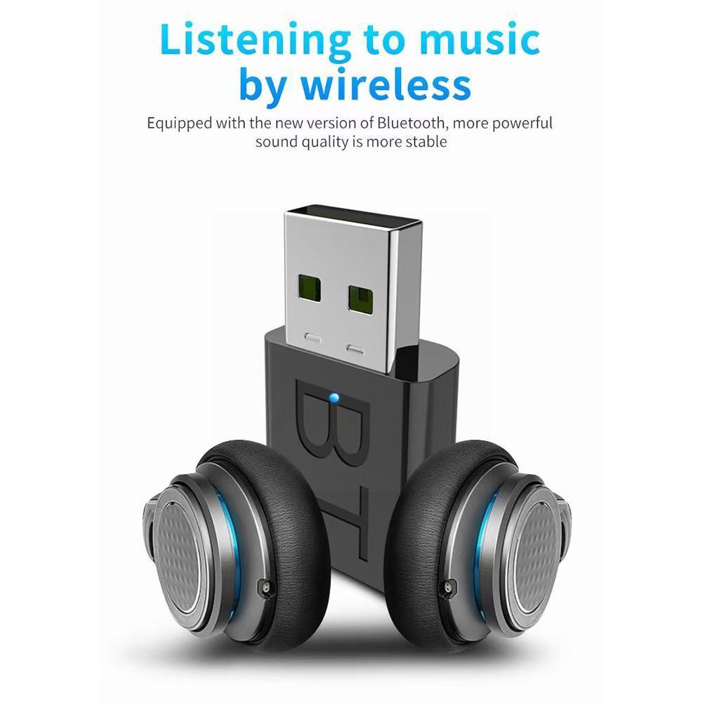 Usb-funk-bluetooth- 5.0 -sender-empfänger-adapter für musiklautsprecher und 3.5mm aux-anschlüsse, autoradio-aux-audioadapter für tv/pc/auto ( o0 v 2)