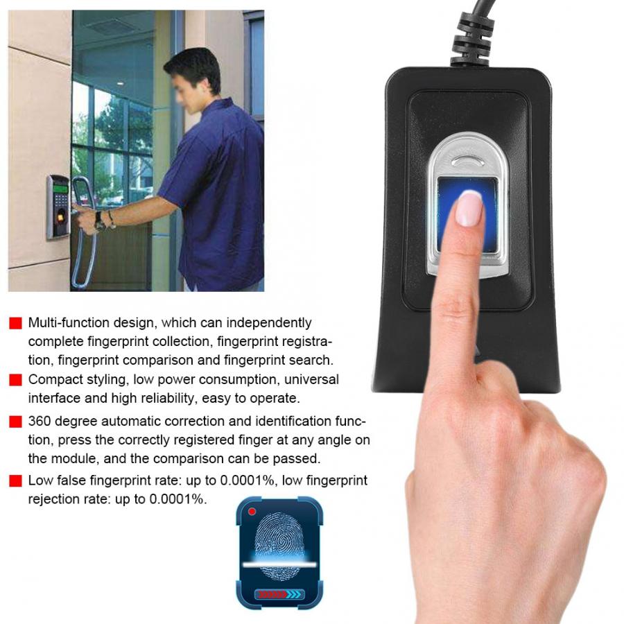 Kompakt usb fingeraftrykslæser scanner pålidelig biometrisk adgangskontrol fremmøde system fingeraftrykssensor lector de huella