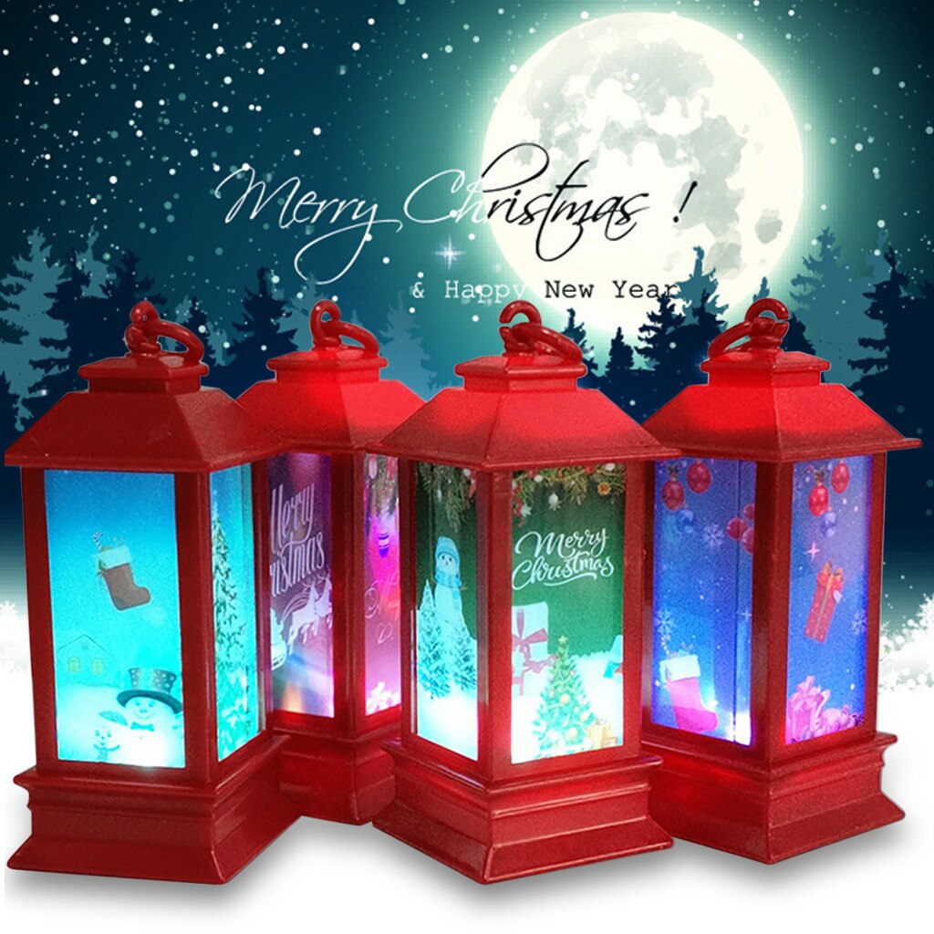 Santa Claus Led Lights Christmas Decorative Snowman Atmosphere Scene Decor Festive Decorative Glowing Night Light House
