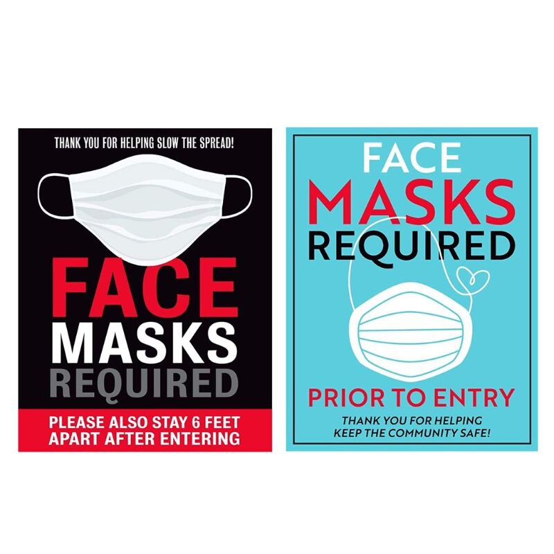 Face Mask Required Sign. Face Covering Required for Entry Sign Helps Keep Your Business Safe. Easy to Install and Works