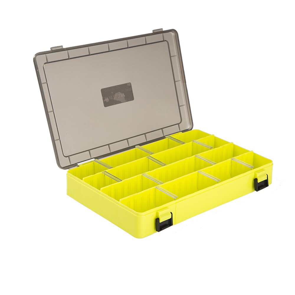 2 Size Fishing lure box Single Layer DIY Fishing Tackle Box Large Capacity Fishing Lure Storage Box Case B284: yellow small 27x17x4