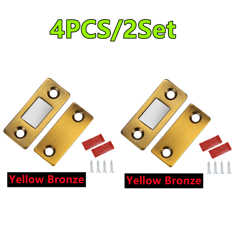 cierre de puerta fuerte, pestillo magnético para puerta, imán para puerta, muebles, armario, tornillo/pegatina ultrafino, 6 colores, 4/2 Uds.: Verde