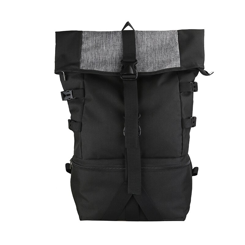 Large Capacity Men's Sports Backpack Mechanical Style Travel Big Bags Trend School Backpack for Teenagers Male Backpack: Black