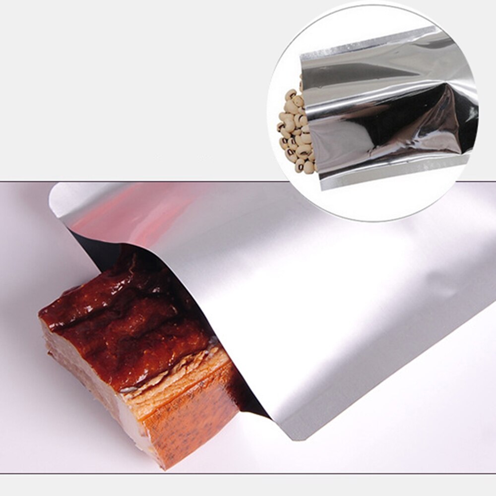 100pcs Silver Vacuum Sealer Aluminum Foil Mylar Bags Storage Pouches Home Kitchen Tools For Convenient Food Nuts^1