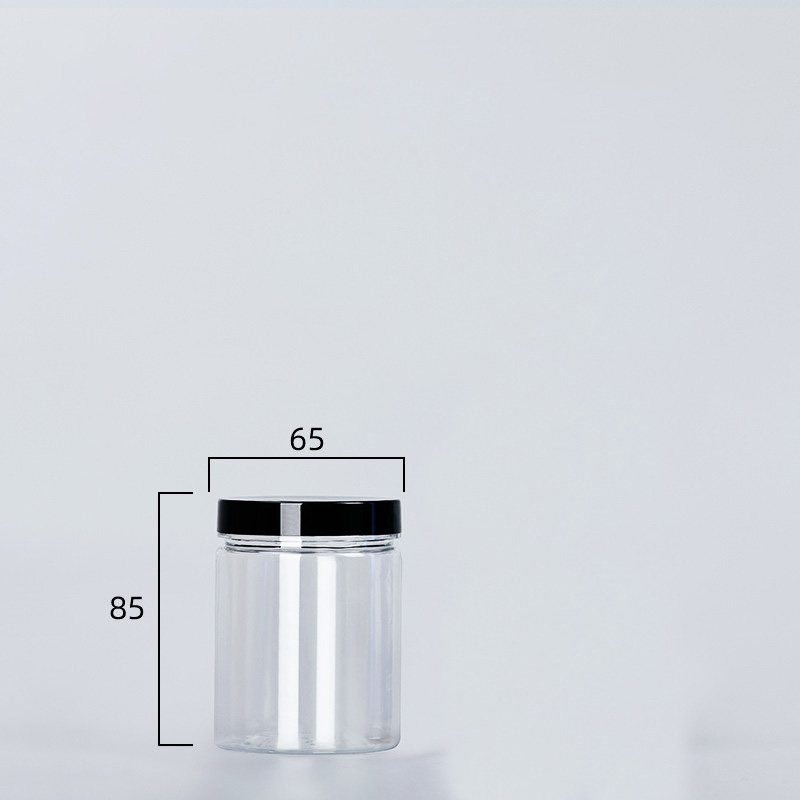 Botella de embalaje de plástico PET transparente, botellas de sellado vacías, cubo Circular, almacenamiento, tarro de galletas, contenedor de tanque de sellado de grado alimenticio, 1 unidad: plum