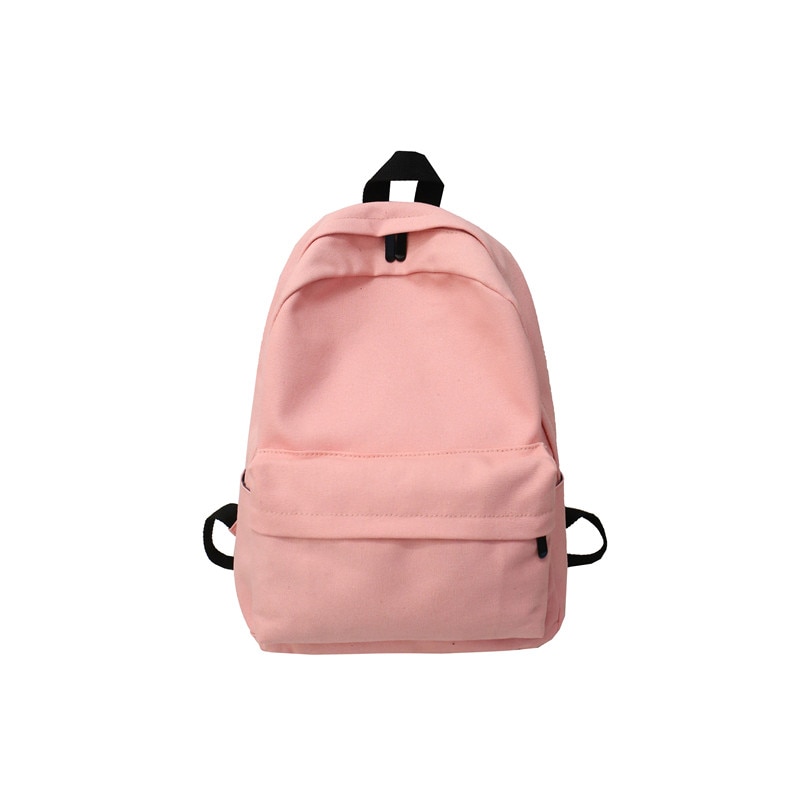 Female Canvas Backpack Women Solid Casual School Bag for Teenagers Boys Backpacks Korean Preppy Style Rucksack Mochilas Feminina: Pink