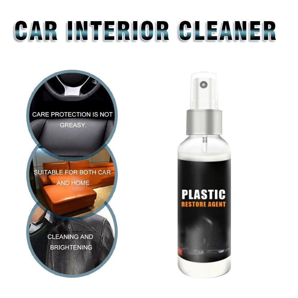 30/50Ml Plastic Onderdelen Loopvlakvernieuwing Middel Wax Instrument Panel Auto Interieur Auto Plastic Gerenoveerd Coating Auto Licht Cleaner