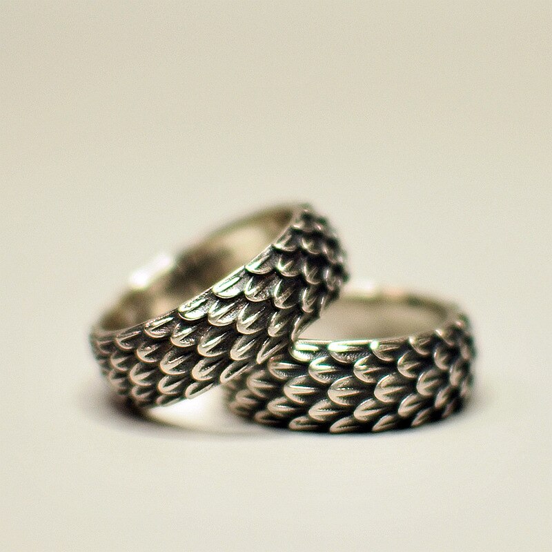 Original Retro Dragon Scale Inverse Scale Male Ring Boyfriend Personality Simple and Versatile