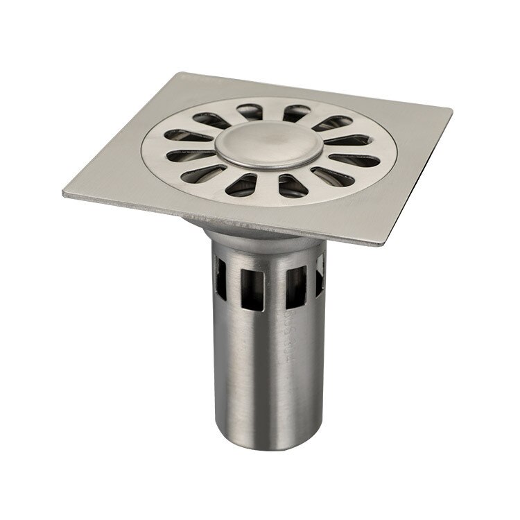 Bathroom floor drain 10 * 10 washing machine dual-use thick 304 stainless steel deodorant floor drain: Water seal-2