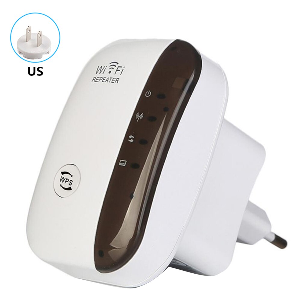 300Mbps EU/US Plug WiFi Repeater Wireless Router Range Extender Signal Booster Improve wireless WLAN network coverage: White US Plug