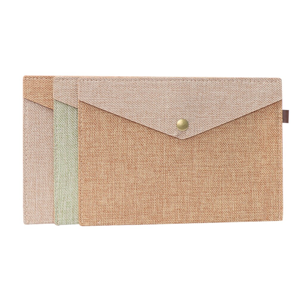 1PC Simple A4/A5 Big Capacity Document Bag Imitation Linen Canvas Felt File Bag Briefcase File Folders Office Supply