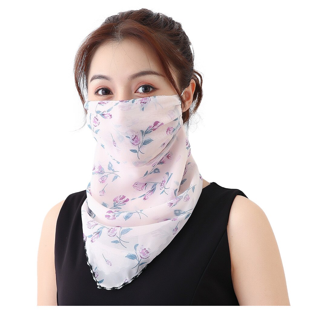 Women Sun Protection Print Scarf Dustproof Neck Scarf Masks masque