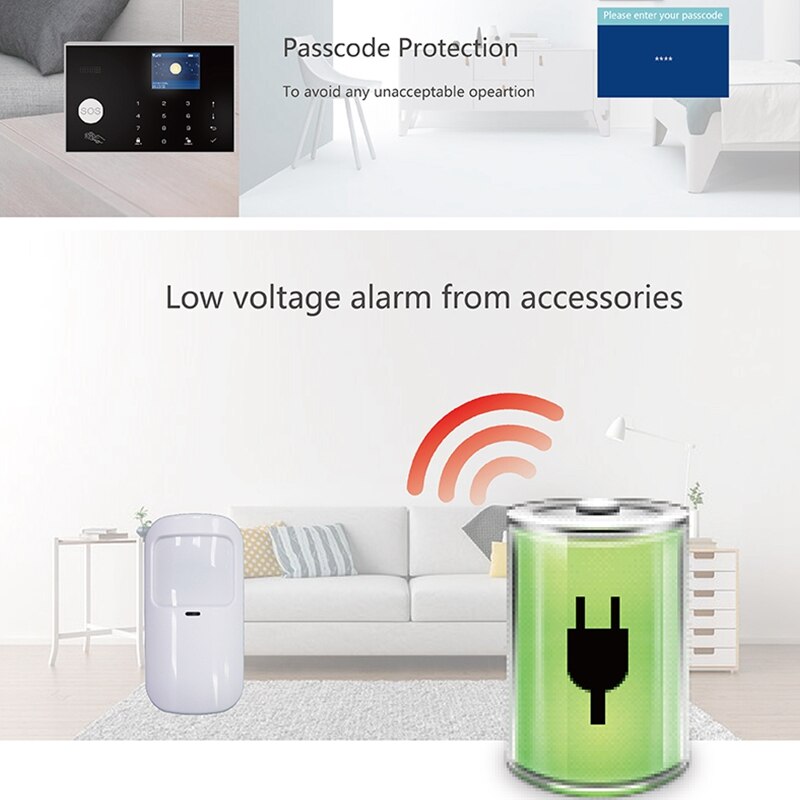 WiFi GSM Home Security Alarm System Tuya Smart Burglar Alarm Kit with 43Hz Wireless Detectors EU Plug