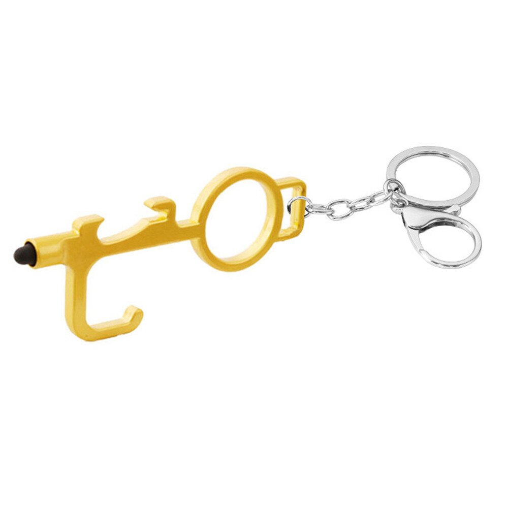 Portable presse ascenseur outil hygiène main antimicrobien alliage EDC ouvre-porte porte poignée clé métal Portable ouvre-porte: 6