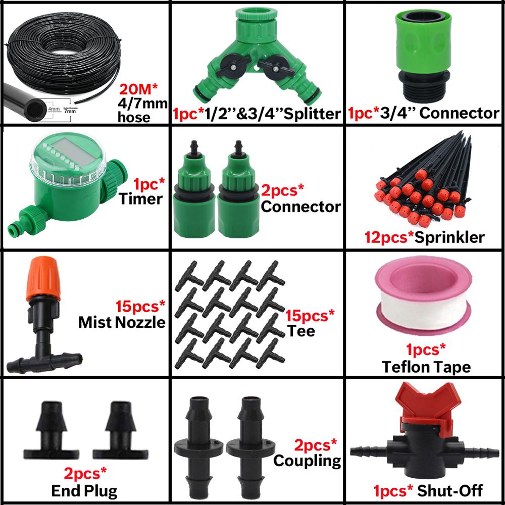 KESLA Garden Micro Drip Irrgation Watering Kit Timer Controller Automatic Misting Cooling 17CM Sprinkler Stake System Greenhouse
