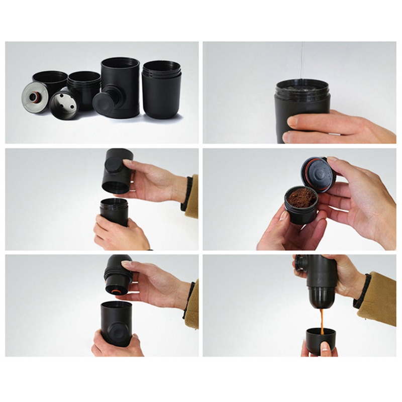 Mini Coffee Machine Fortable Holdheld Coffee Maker for Home Office Travel Manual Pressing Espresso Manually Coffeee Machine