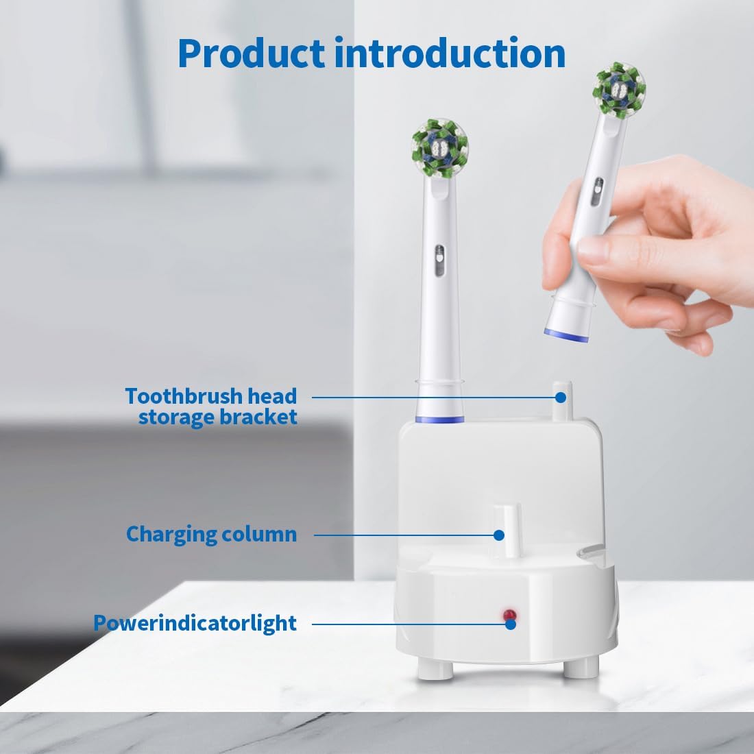 Para cargador de pared de cepillo de dientes eléctrico Oral-B Braun, base de carga de inducción de cepillo de dientes eléctrico de pared, resistente al agua