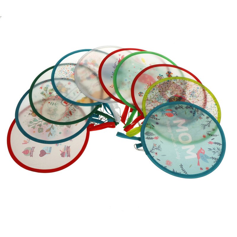 1Pc Draagbare Ronde Japanse Stijl Vouwen Fans Hand Fan Voor Wedding Party