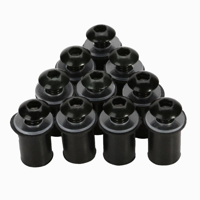 Vis De Fixation Pour Rétroviseurs De Moto - Kit 20 Pièces (argenté/noir), Filetage M5, Avec Joints Et Clé
