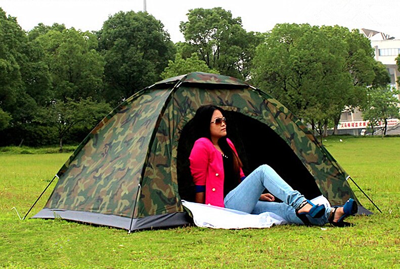 Fireclub Outdoor Camouflage Draagbare Twee 2 Persoon Camping Tenten Te Set Up Snelle Ultra Licht Gewicht