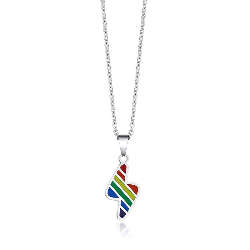 Regenboog Gay Pride Lgbt Rvs Driehoek Ketting Vrouwen Vriendschap Kettingen Mannen Hanger Sieraden