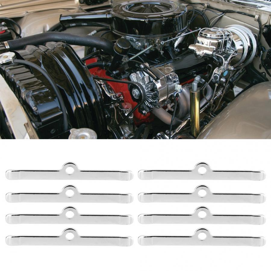 8 stuks Chrome 4 3/4in Kleppendeksel Spreader Bars Fit voor Chevy 283 305 327 350 Cilinderkop kleppendeksel Auto Styling Engine Covers