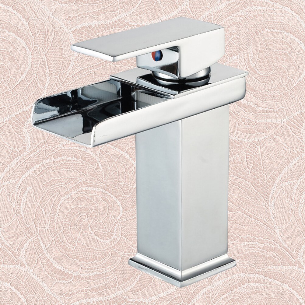 Copper Basin Water Square Sink Waterfall Bathroom Kitchen Basin (with Pipe)