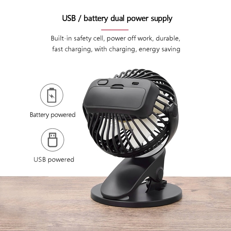 Bærbar håndholdt små vifter klips usb vifte lading desktop mini bærbar desktop vifte desktop utendørs