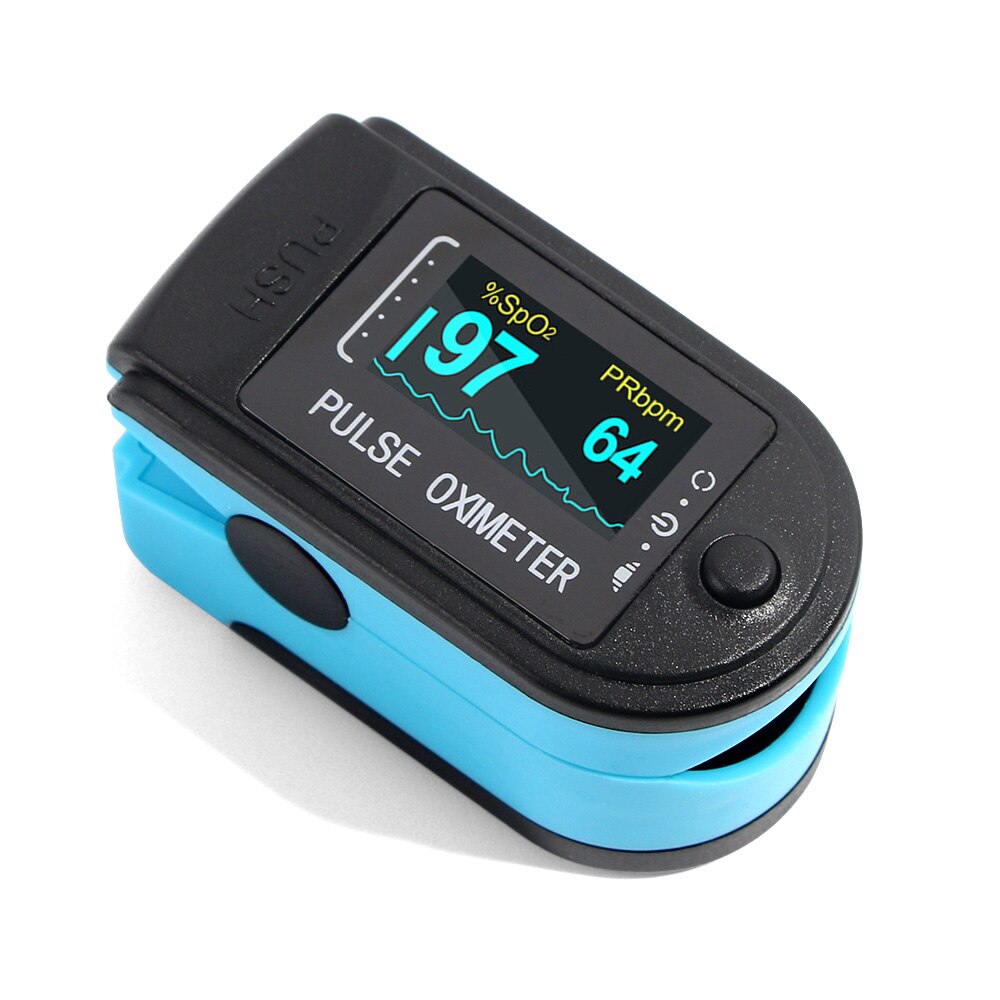 RZ Fingertip Pulse Oximeter Blood Oxygen SPO2 PR Saturimetro with Sleep Monitor Portable Pulse Oximeter: 50D-skyblue