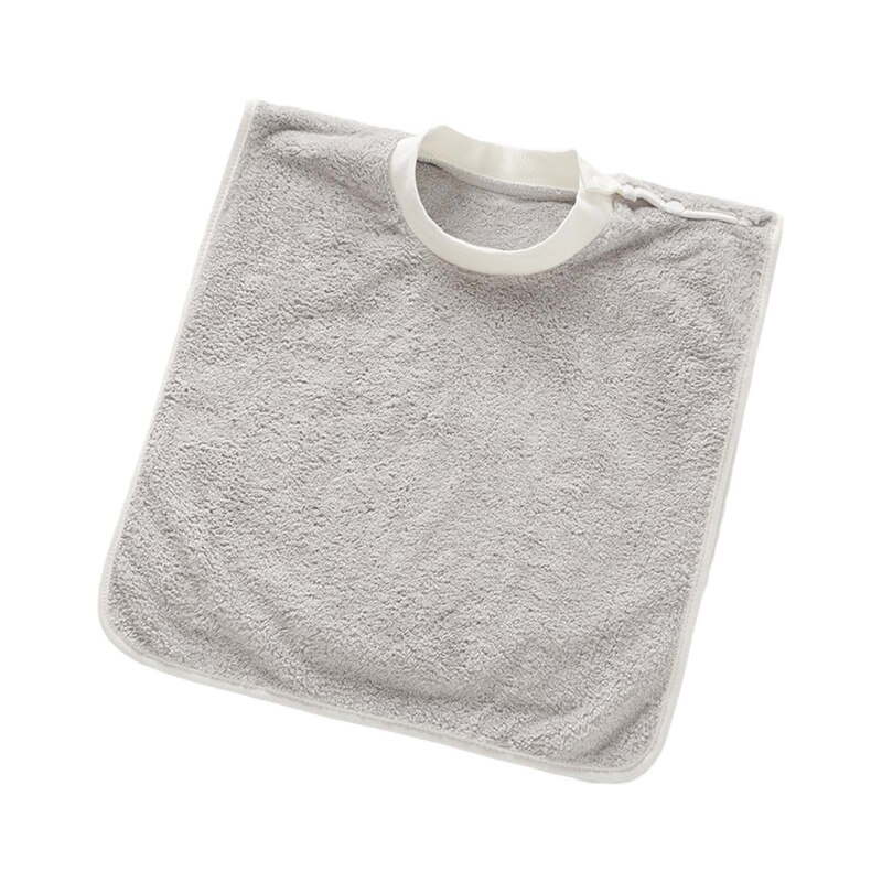 Zacht Koraal Fleece Baby Bib Tandenborstel Handdoek Voeden Burp Doek Drukknoop Speeksel Handdoek Schort Voor 1-5 Jaar oude: Gray