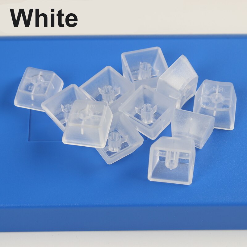 Mechanical Keyboard Cap Full Transparent Mechanical Keyboard OEM Keycap R4 R3 R2 R1 Backlightless ABS Surface Frosted Feel: Whit 10PCS