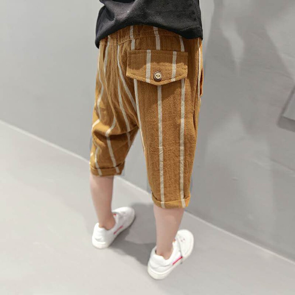 Pantalones cortos de cintura elástica para niños, ropa de para niños de 4 a 13 años, pantalones cortos rectos informales, novedad de verano
