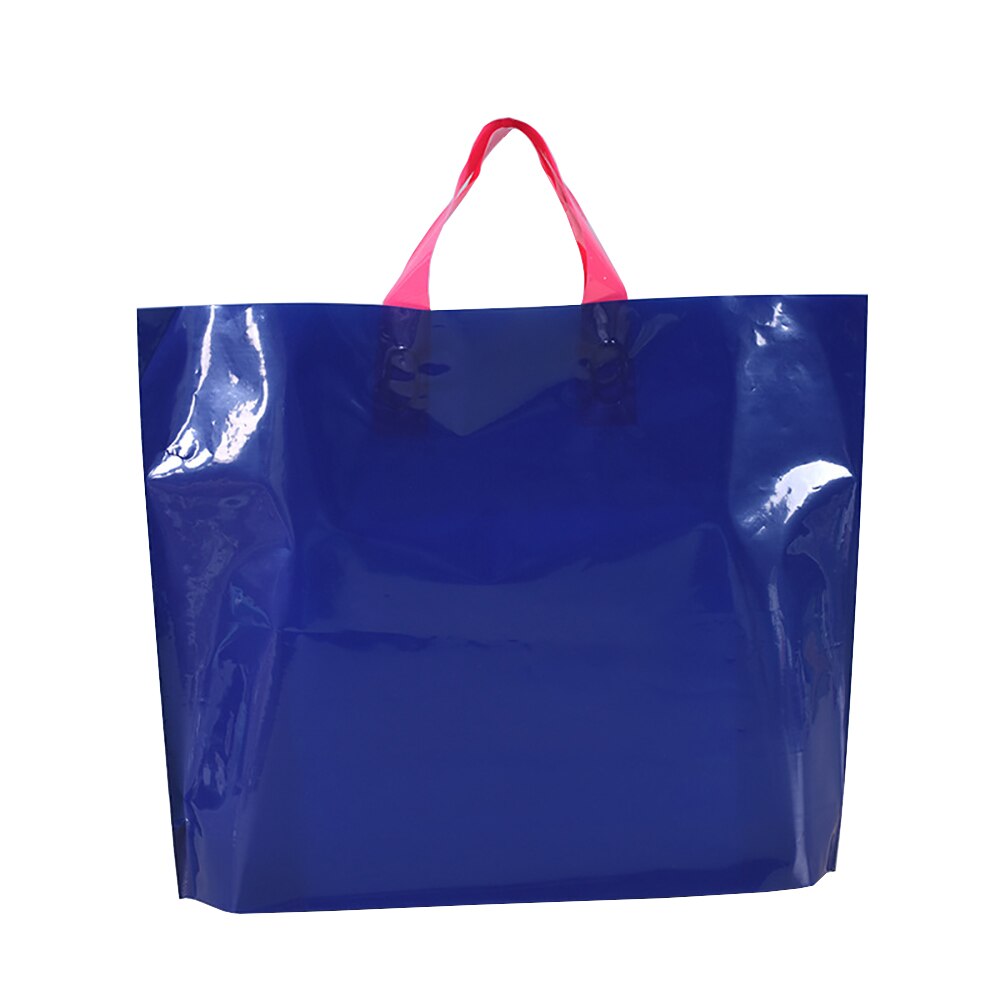 5Pcs Plastic Merchandise Bags With Handles Retail Clothing Shopping Bags Reusable Bags Boutique Bags Take Out Bags: Blue