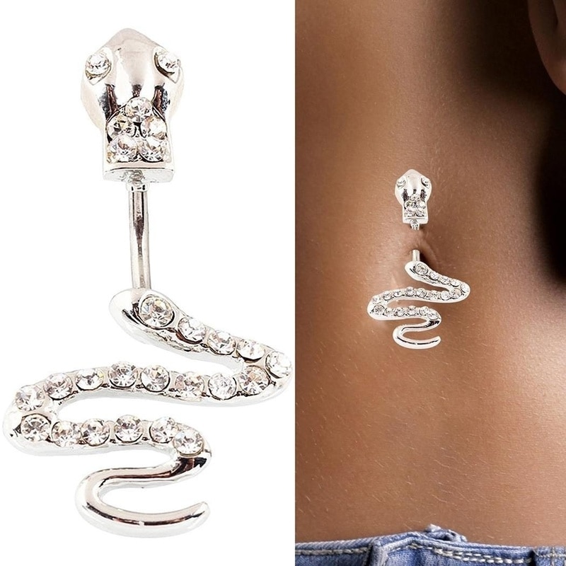 1pc kvinder slange form rustfrit stål navle ring navle krop piercing smykker
