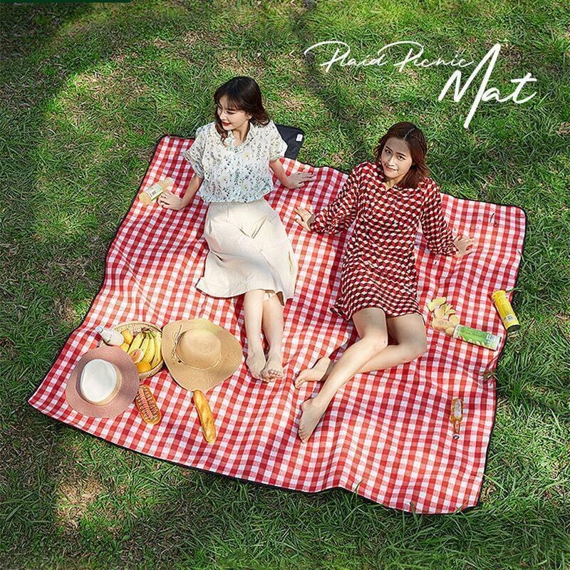 Rood Wit Plaid Outdoor Opvouwbare Waterdichte Picknick Mat Mode Dikker Pad Ademend Zacht Draagbare Camping Reizen Strand Deken