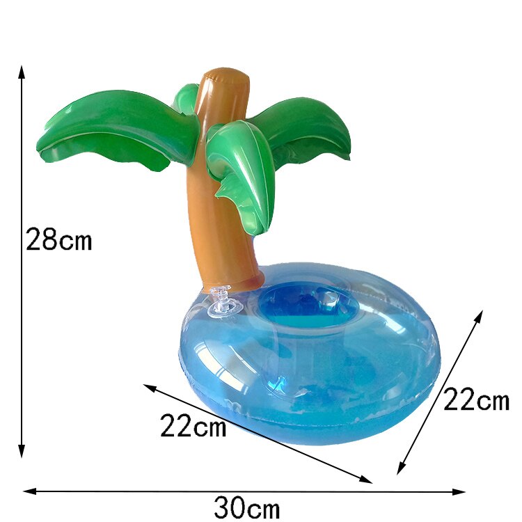 Summer Toy Inflatable Drink Cup Holders Flamingo/Donut Beach Party Supply Swimming Pool Toys Party Kids Swim Beverage Cup Holder: coconut tree