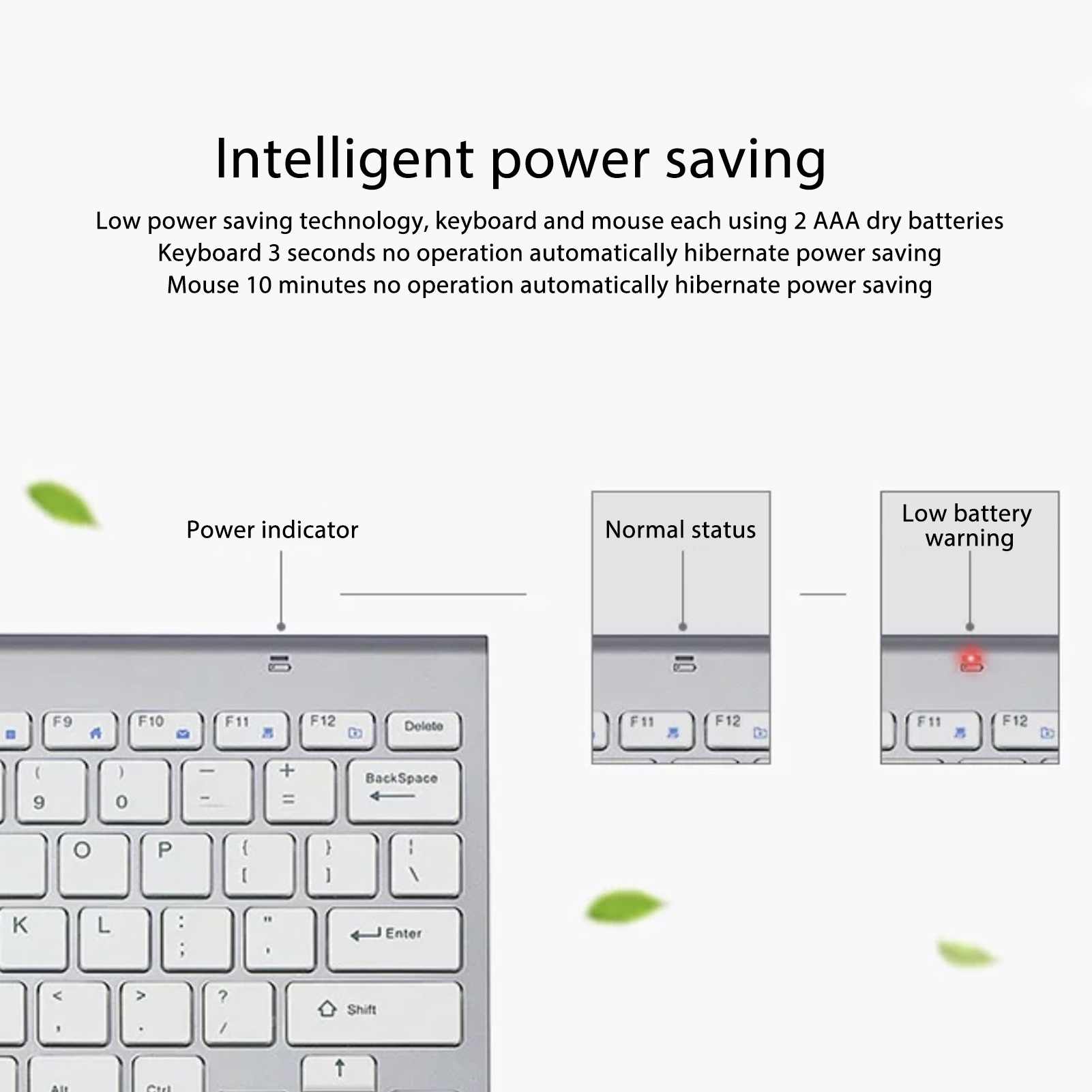 Drahtlose Tastatur Maus Kit schlanke drahtlose Taste Maus Combo tragbare schöne energie sparende stille Taste LED-Anzeige für zu Hause