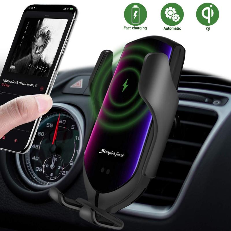 R3 Wireless Car Charger Mount,Auto-Vastklemmen Air Vent Telefoon Houder, 10W Qi Snelle Auto Opladen