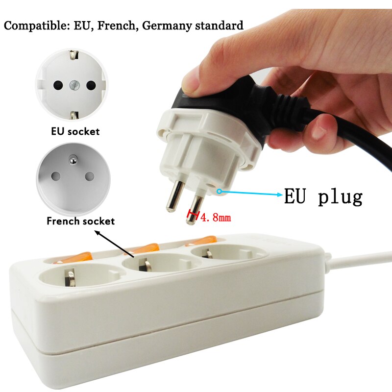 4.0 4.8 German European Plug Universal UK to EU Europe Power Electrical Charger Outlets AC Power Charger Adapter plug SOCKET